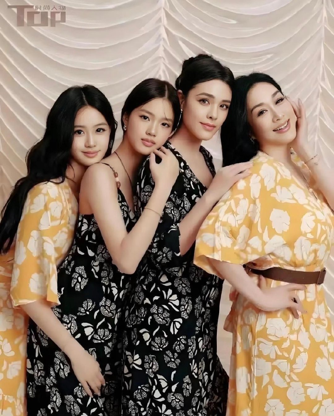 钟丽缇母女杂志大片曝光，四人母系美貌辨识度十足，三女儿颜值格外亮眼 ​
