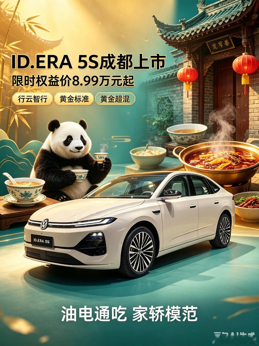 成都车展上汽大众ID.ERA 5S重磅上市！官方指导价11.99‑14.99万，多重福利叠加限时权益价8.99万起。拥有行云智行、黄金超混实力，坚守造车品质，不速成、不卡线、不双标，德系智能家轿巴适登场。#2026成都车展 #上汽大众 #IDERA5S #大众5S #8.99万起大众5S夯爆了 ​