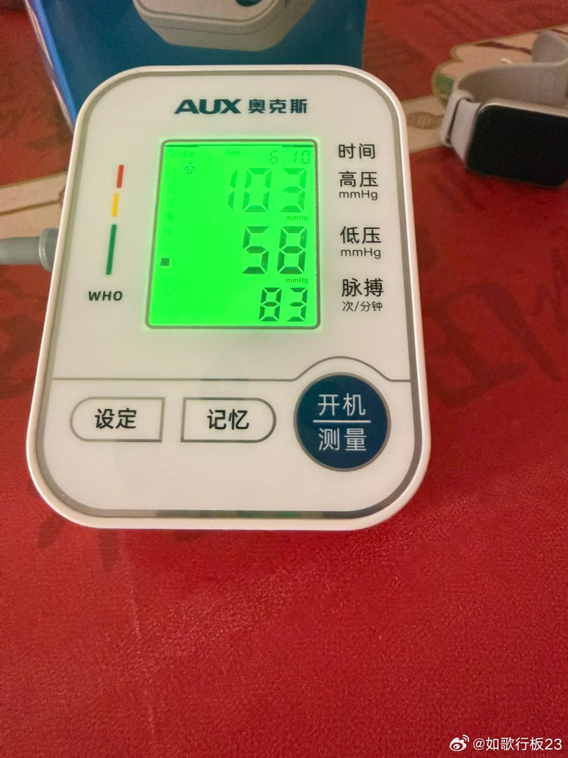 #生活手记##高血压# 
敬一丹脑溢血离世，看到很多报道说是高血压是元凶。早上出去跑了20分钟，很少跑步的人心脏狂跳，回家量血压，70/120， 10分钟后平缓下来，再量恢复到常态58/103，这个血压是不是有点低啊？ 正常情况下都是60/110上下。 这三高只剩下血压不高了[失望] ​