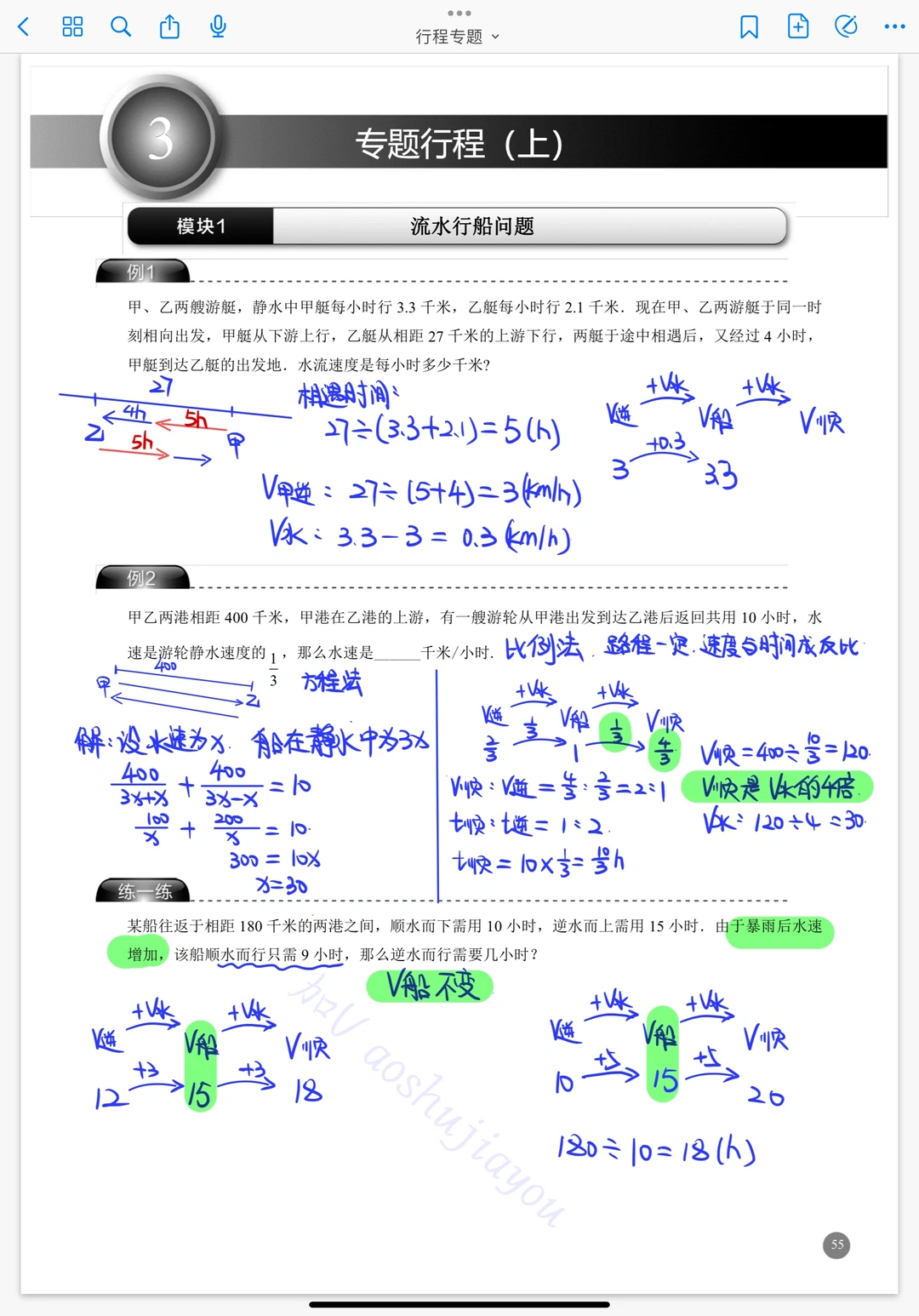 《行程专题 上 》 小学奥数总复习课堂笔记