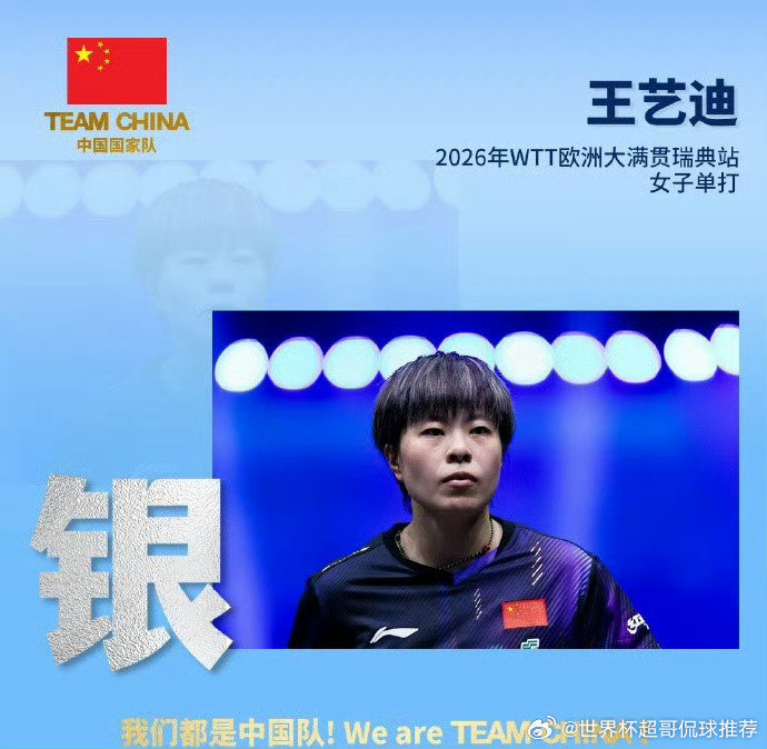 #国家队祝贺王曼昱王艺迪#赛场上是针锋相对的对手，赛场下是并肩前行的队友。金牌固然耀眼，但亚军同样值得掌声。国乒的强大，从不是一人独强，而是彼此较量、互相成就。输赢只是一场比赛的结果，全力以赴的拼搏，同样闪闪发光。恭喜两位，继续向着下一段征程出发。 ​
