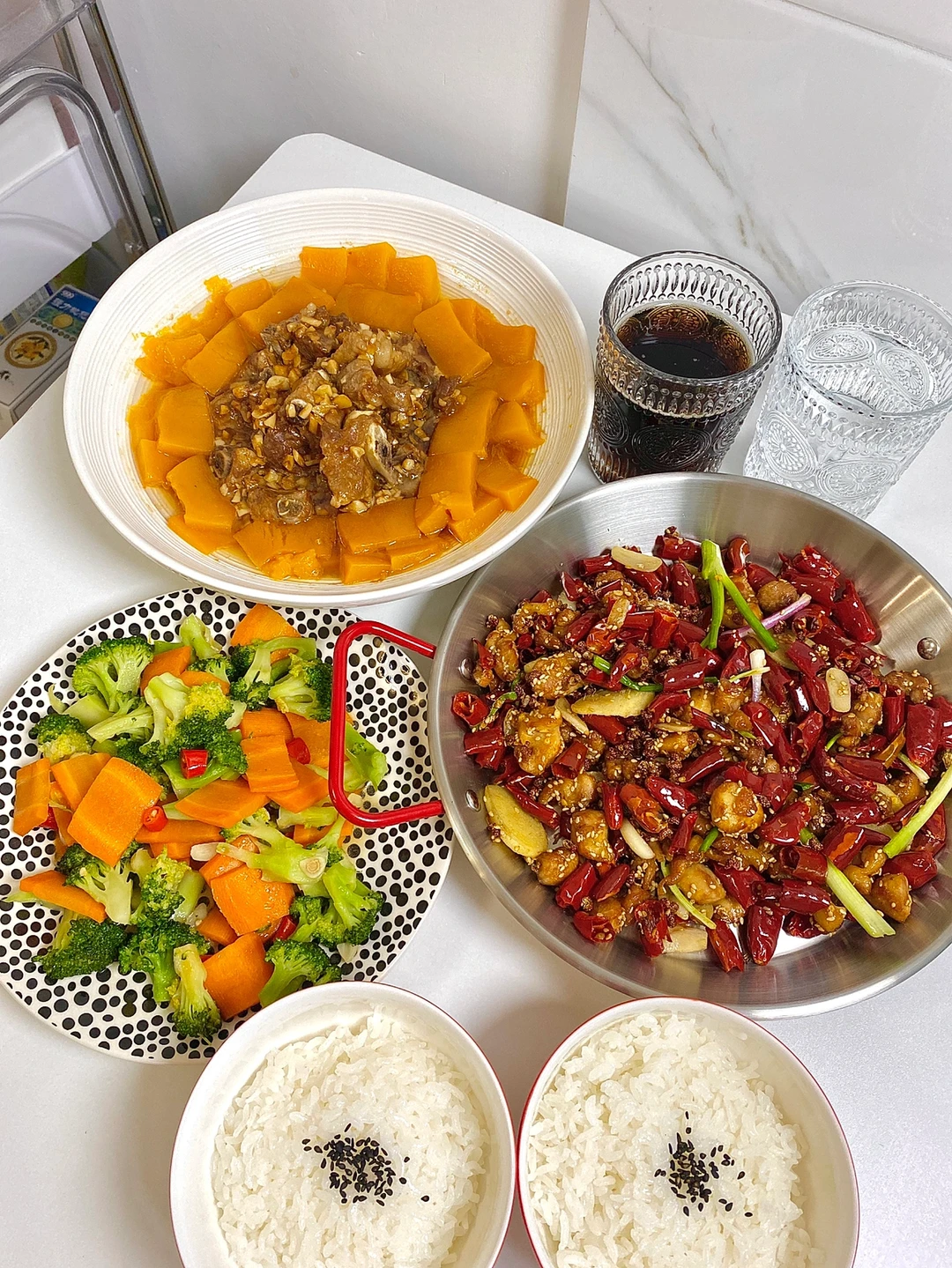 两人食｜辣子鸡🐔 南瓜蒸排骨 真的太绝了‼️