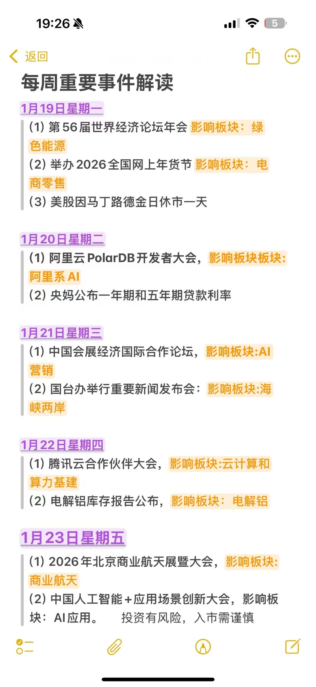 每周重要事件解读