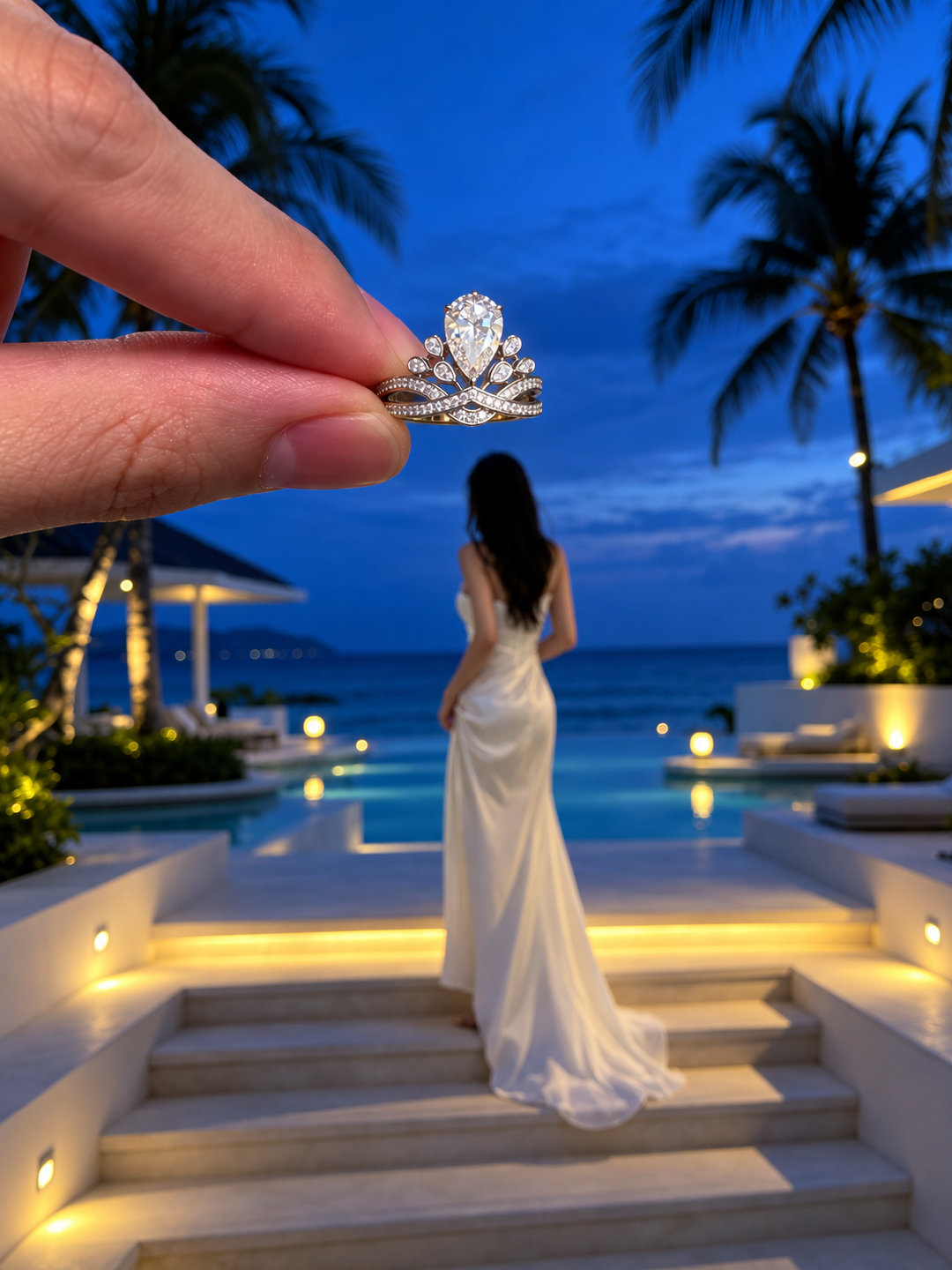 用婚戒做了几张旅游图，好玩[开学季]。钻石绝对不是智商税，珠宝最迷人的地方，不是品牌价格克拉数，而是把一个阶段变成了可触摸的纪念。[给你小心心] 

工具是 chatgpt，直接导入自己婚戒照片，旅行照片和图一，说按照图一的做一张类似图片就可以啦～ ​
