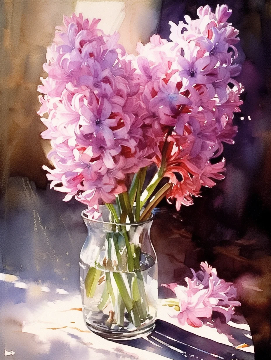 AI水彩：风信子