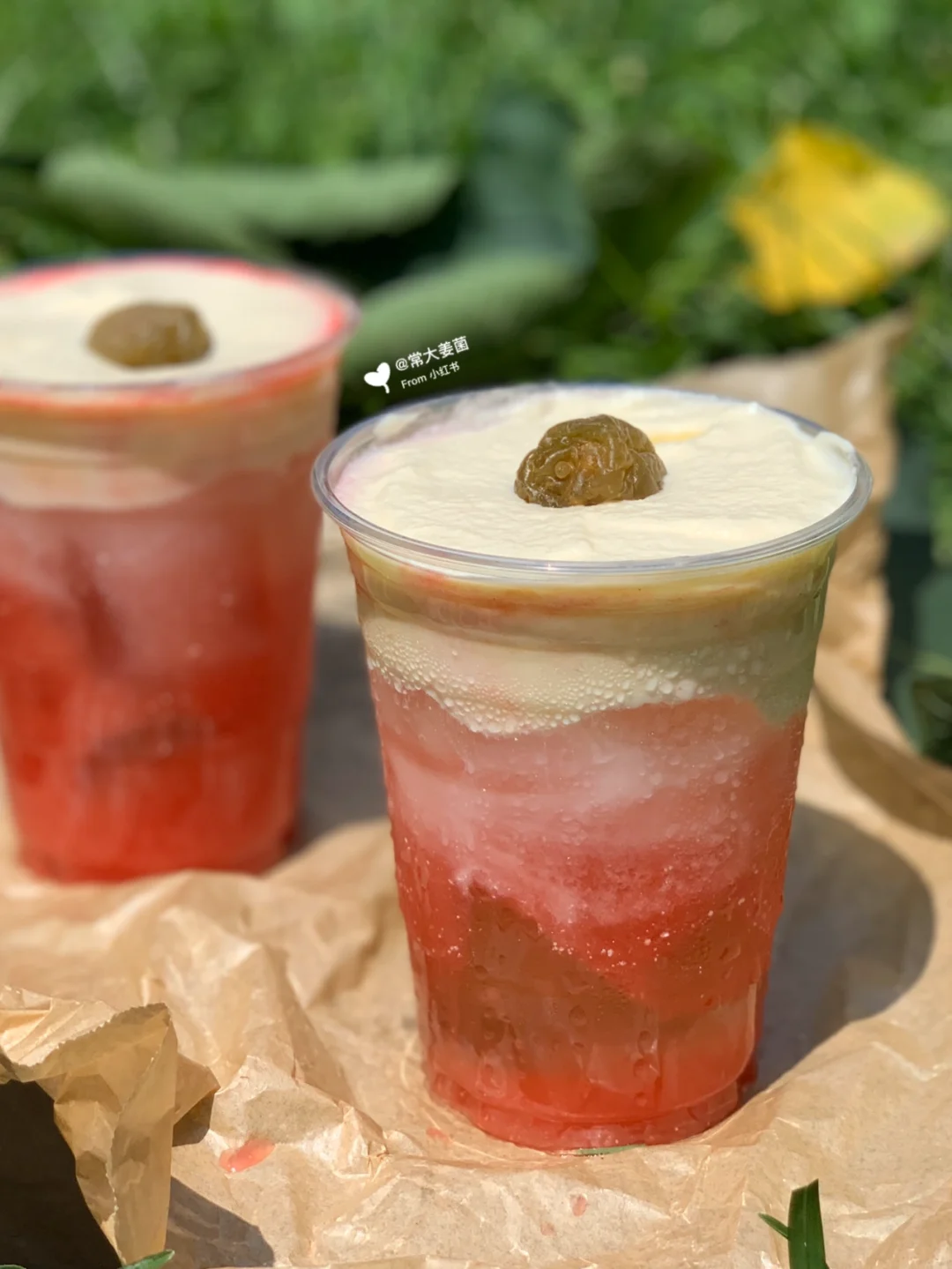 海盐芝芝麒麟瓜茶冻🍉西瓜是来拯救夏天的！