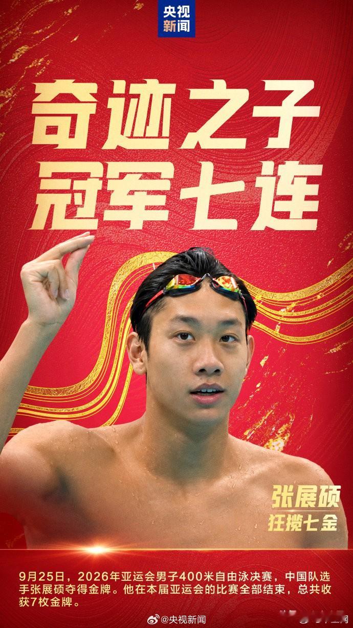 张展硕，恐怖如斯！

原以为潘展乐就够猛的了，又来了一个张展硕，中国游泳队展子辈人才辈出。