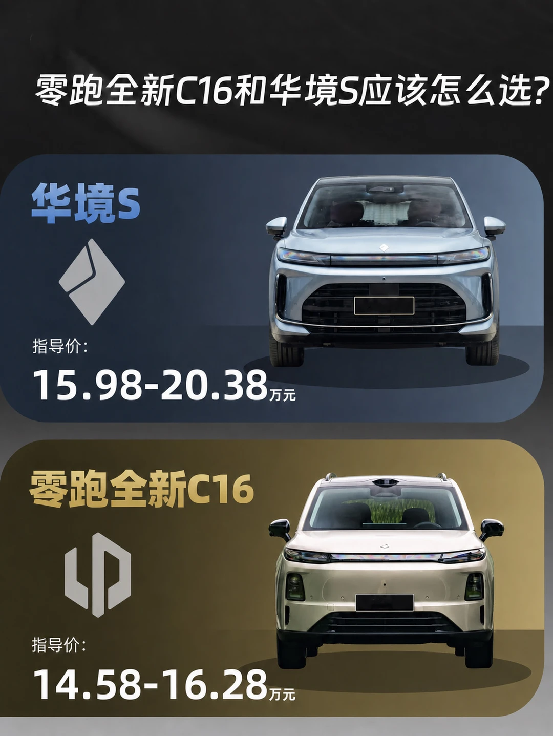 零跑全新C16和华境S应该怎么选