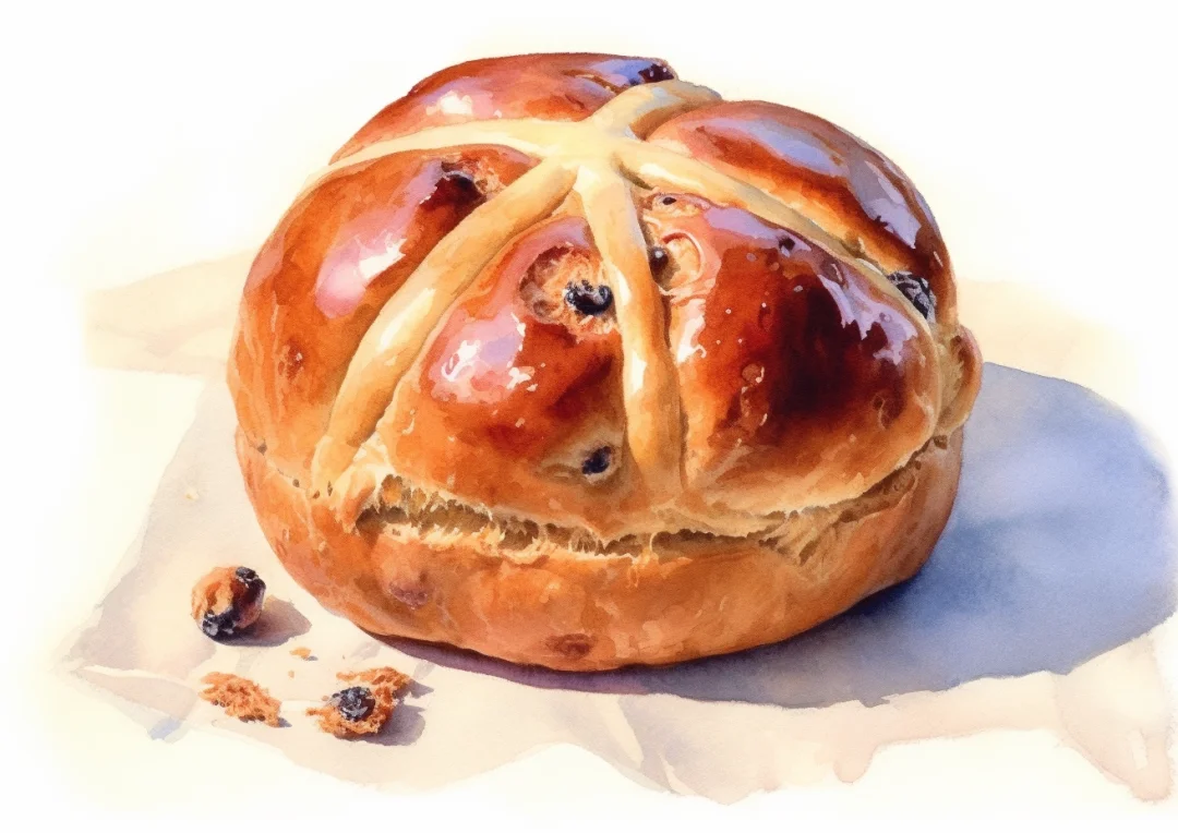 AI水彩：香香的面包