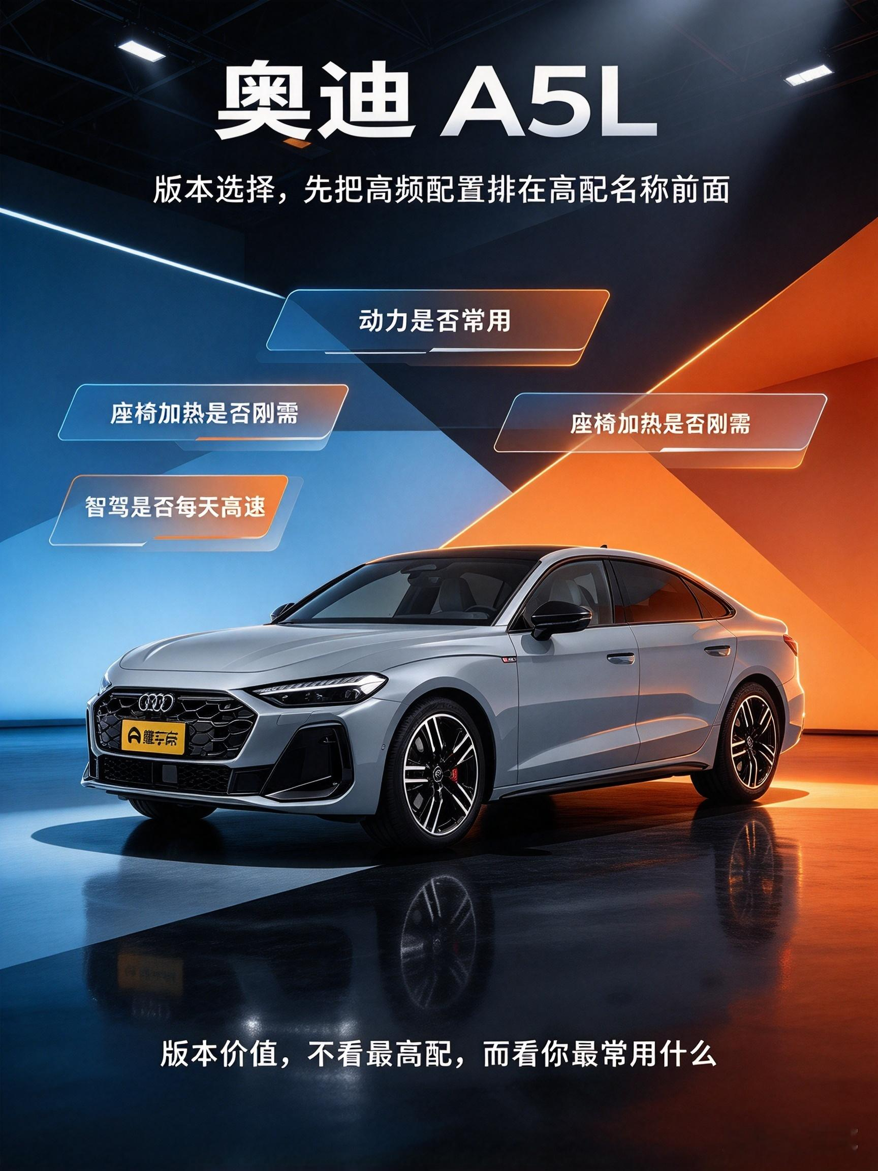 奥迪A5L选版先看高频配置