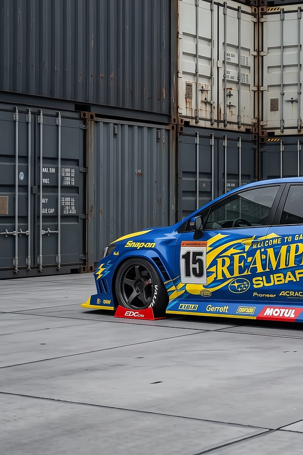 斯巴鲁WRX STI 蓝黄闪电赛车彩绘｜