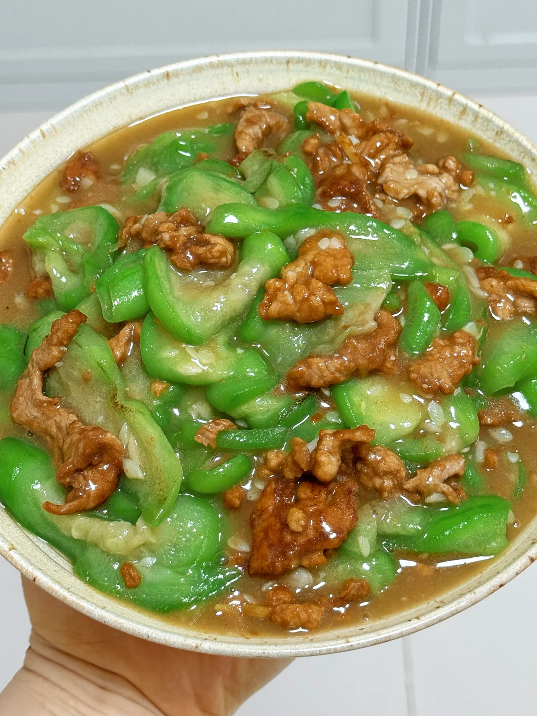 谁懂啊？丝瓜炒肉片吃一次爱一次！🥙