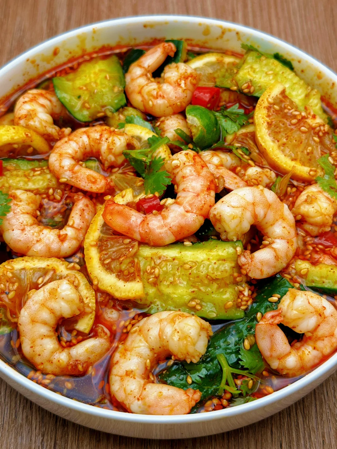 巨好吃的酸辣黄瓜拌虾仁🍤，减脂期可冲‼