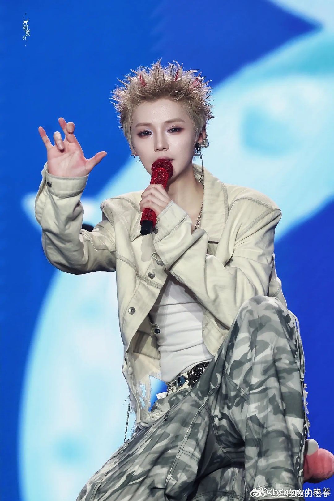 #鹿晗gapday音乐节##全世界最帅的老板#随着风走到悬崖，向下看却没有害怕。过去被吹散谷底，长成灰色的花。——鹿晗《风吹过 (Gone With The Wind)》 ​
