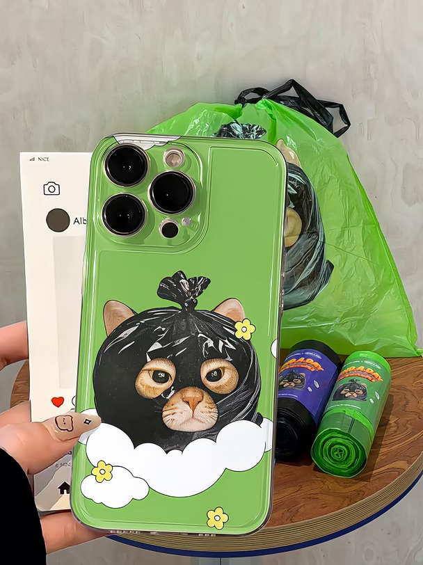 拜托！这么可爱的瑞幸绿色垃圾套猫咪谁不爱！
