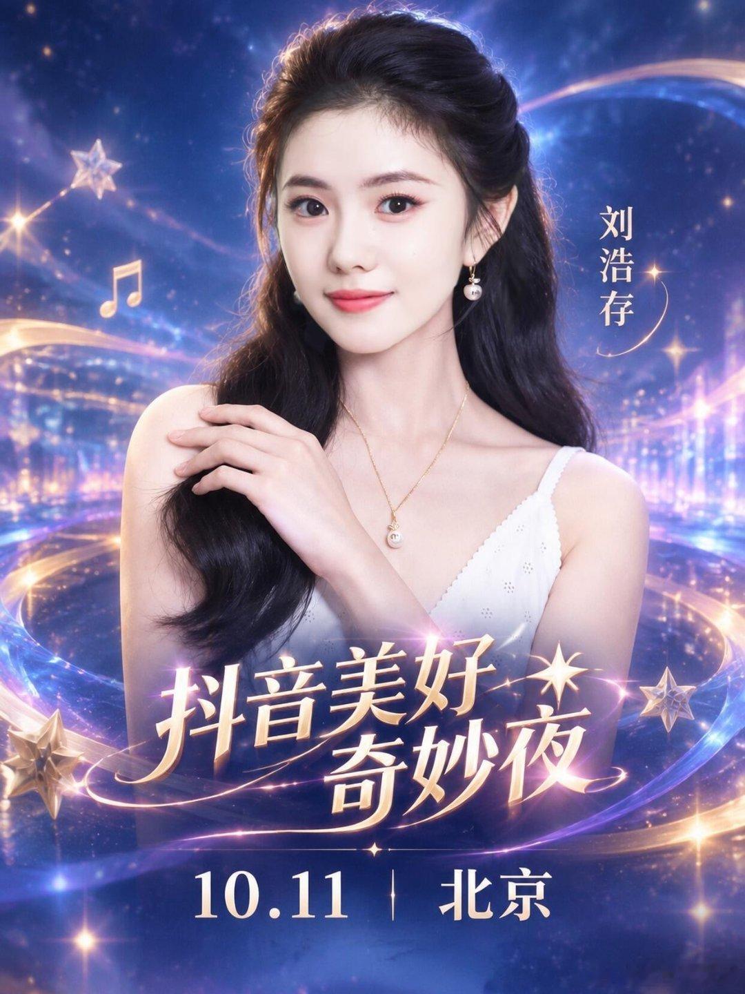 10.11北京！刘浩存加盟抖音美好奇妙夜🔥📣2026抖音美好奇妙夜嘉宾更新
⏰时间：10.11
📍地点：北京
嘉宾：刘浩存
期待浩存的舞台，静待晚会精彩亮相✨ ​
