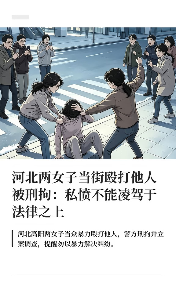 河北两女子当街殴打他人被刑拘