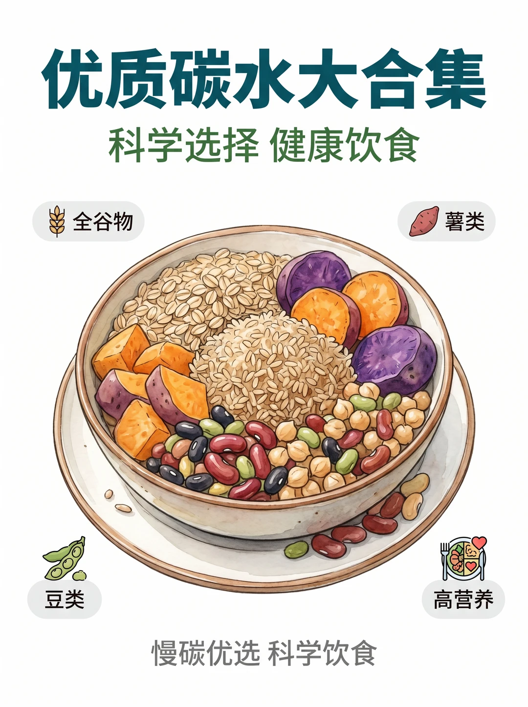 减脂期主食红黑榜｜低GI优质碳水全汇总