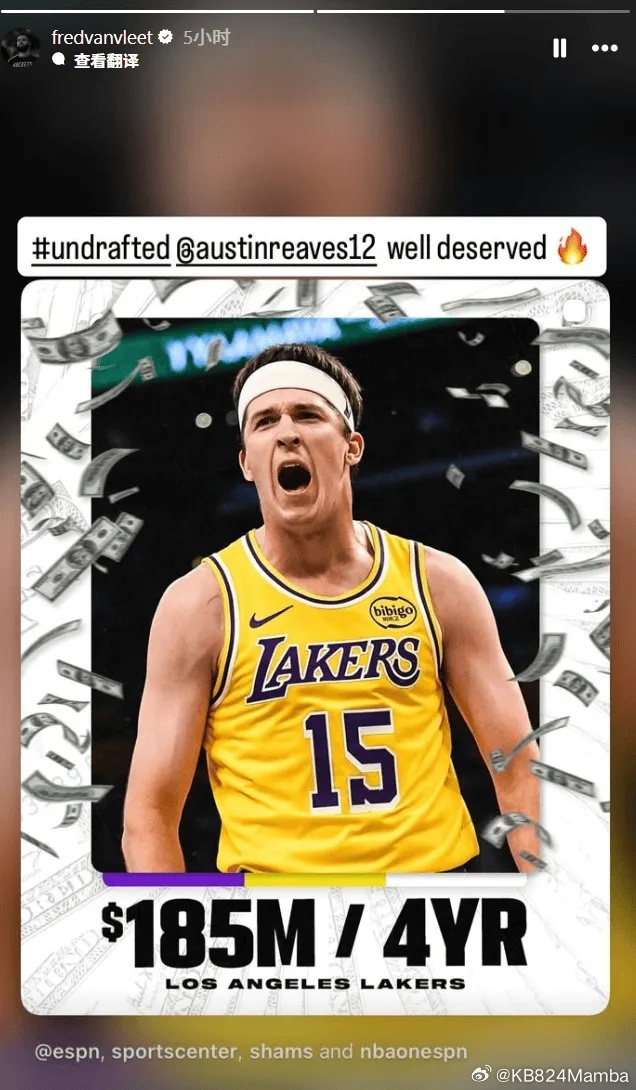 【🏀历史突破！湖人球员奥斯汀-里夫斯签约顶薪，刷新落选秀纪录💥】 ...