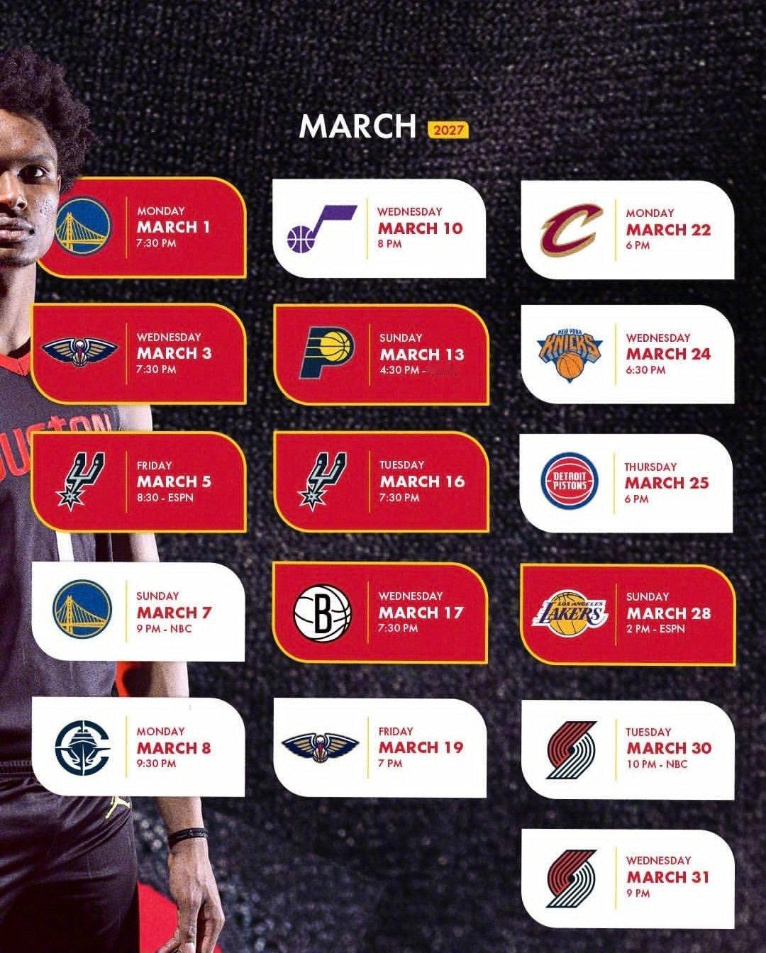 🚀🚀🚀  🏀新赛季赛程出炉！  揭幕战我们主场迎战独行侠（北京...