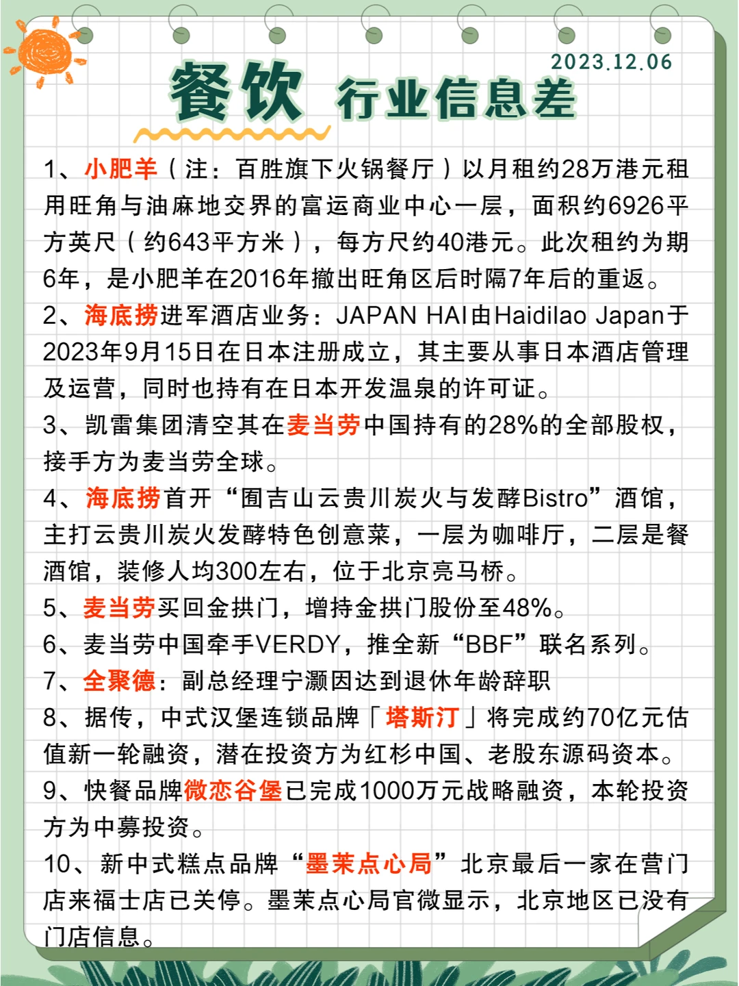 行业信息差·餐饮