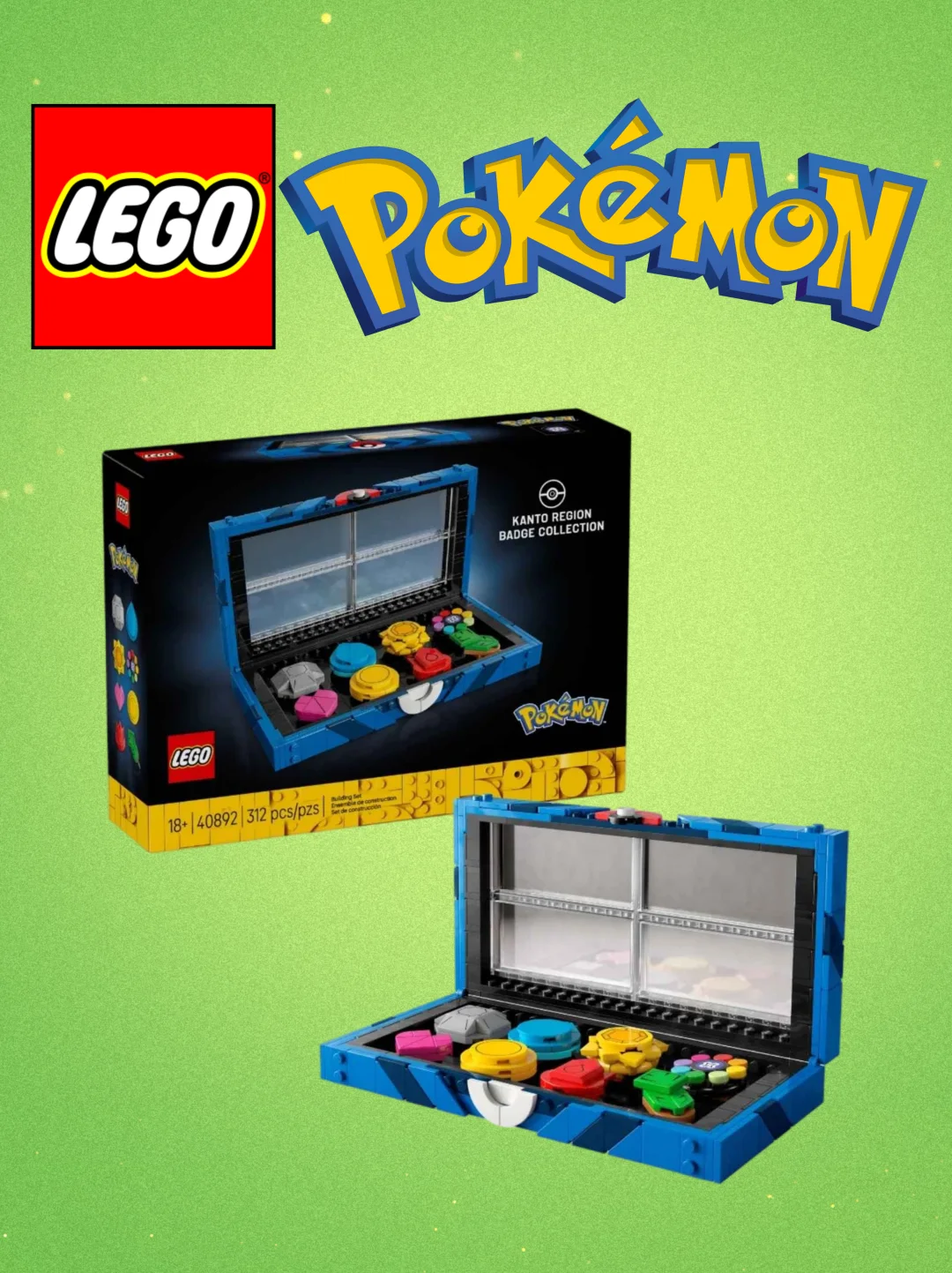 【乐高新品】宝可梦关都地区徽章公布🤪