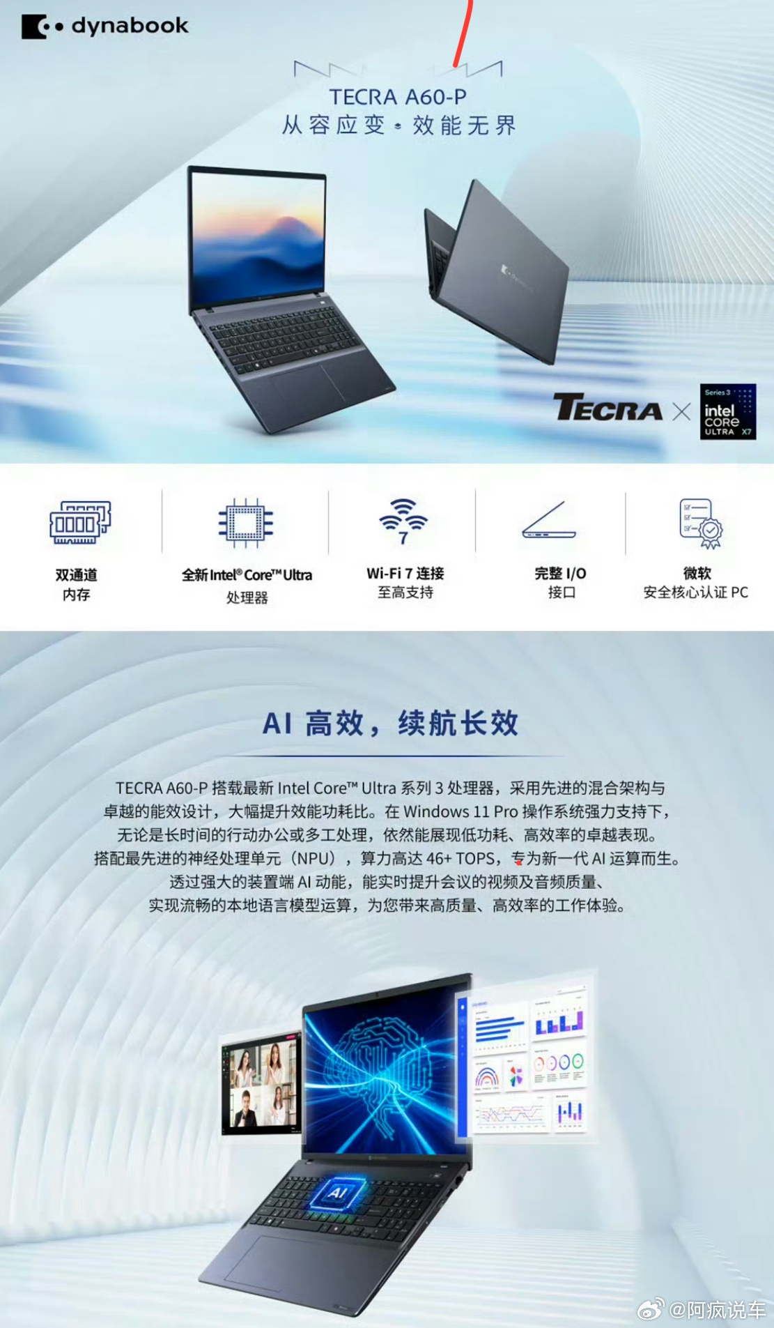 早上到公司，手机响、电脑忙，开会投屏、资料互传，设备各管各的，来回折腾又麻烦，估计这是很多职场人办公的痛点所在。其实企业数字化采购其实也一样，过去是买台电脑、装套软件，现在更像是选一套能生长的能力。

dynabook的新生态，就是从一台商务笔电切入，把智慧办公、云端会议、AI品质检测、APS ​