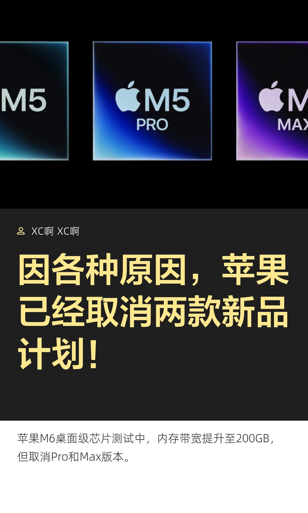 因各种原因，苹果已经取消两款新品计划！