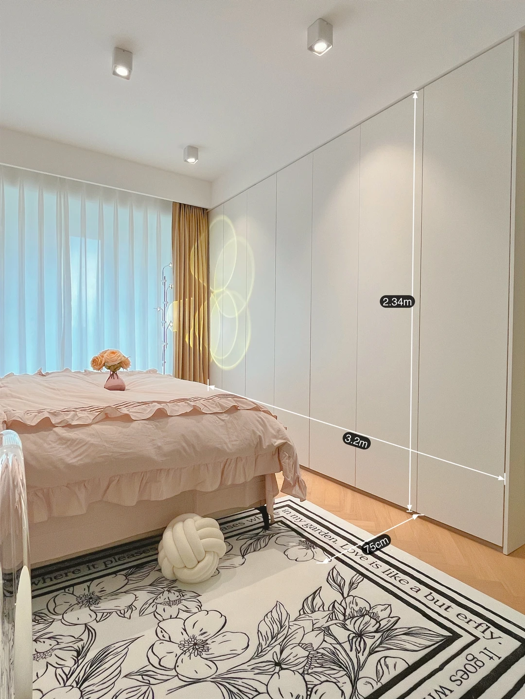 有了这排床尾柜还要啥衣帽间呀！附尺寸