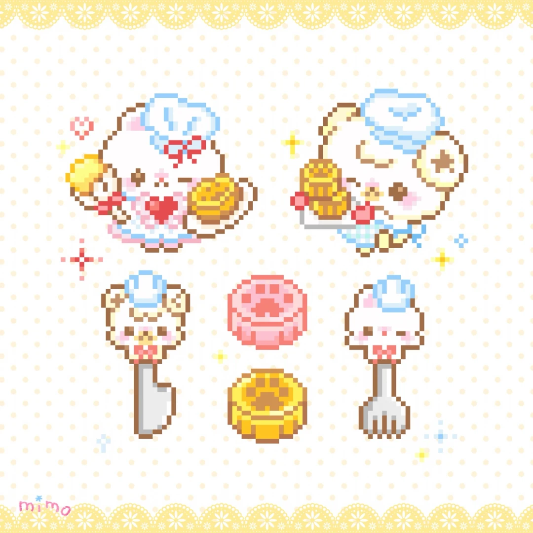 𓌉 🥮 𓇋 中秋拼豆图纸｜吃一块爪爪月饼吗🐾