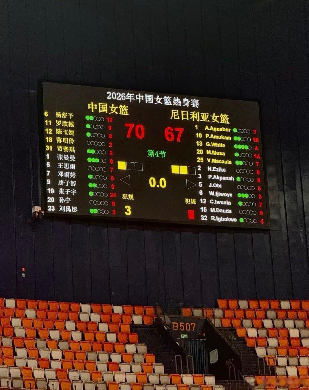 2026中国女篮热身赛首站：中国队以70：67险胜尼日利亚队，2.26...