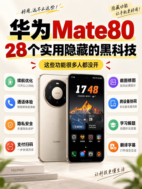 华为Mate 80的28个实用黑科技，你都用过吗？