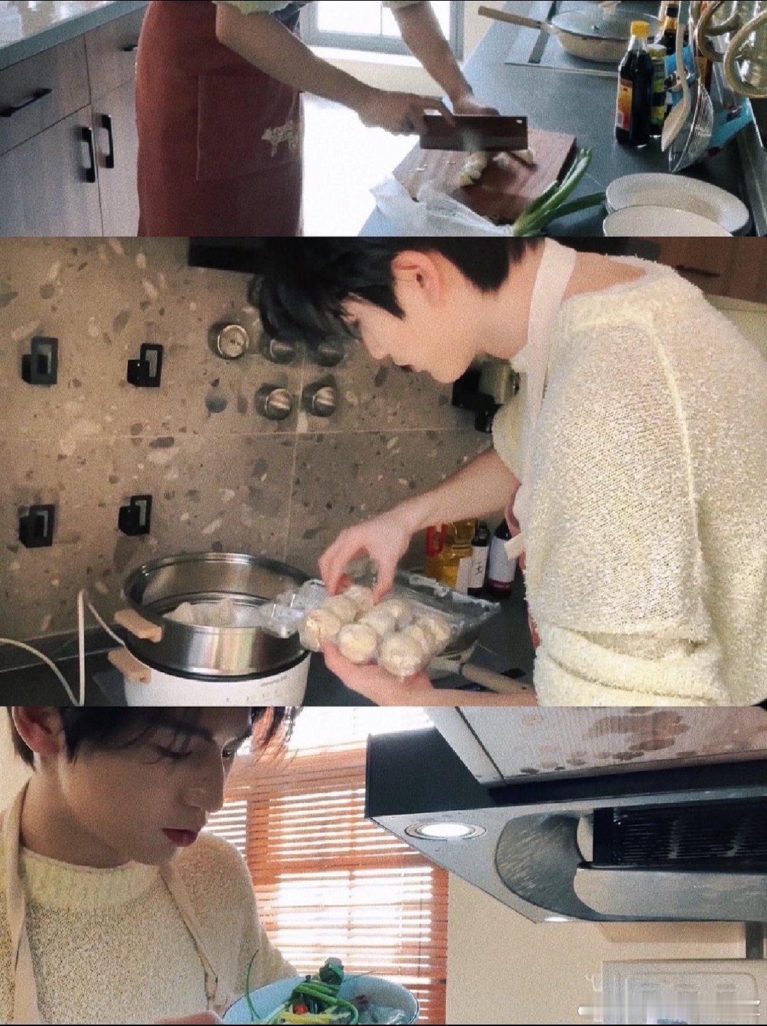 #张凌赫[超话]#  休息的一天，男朋友给我做饭吃 ​