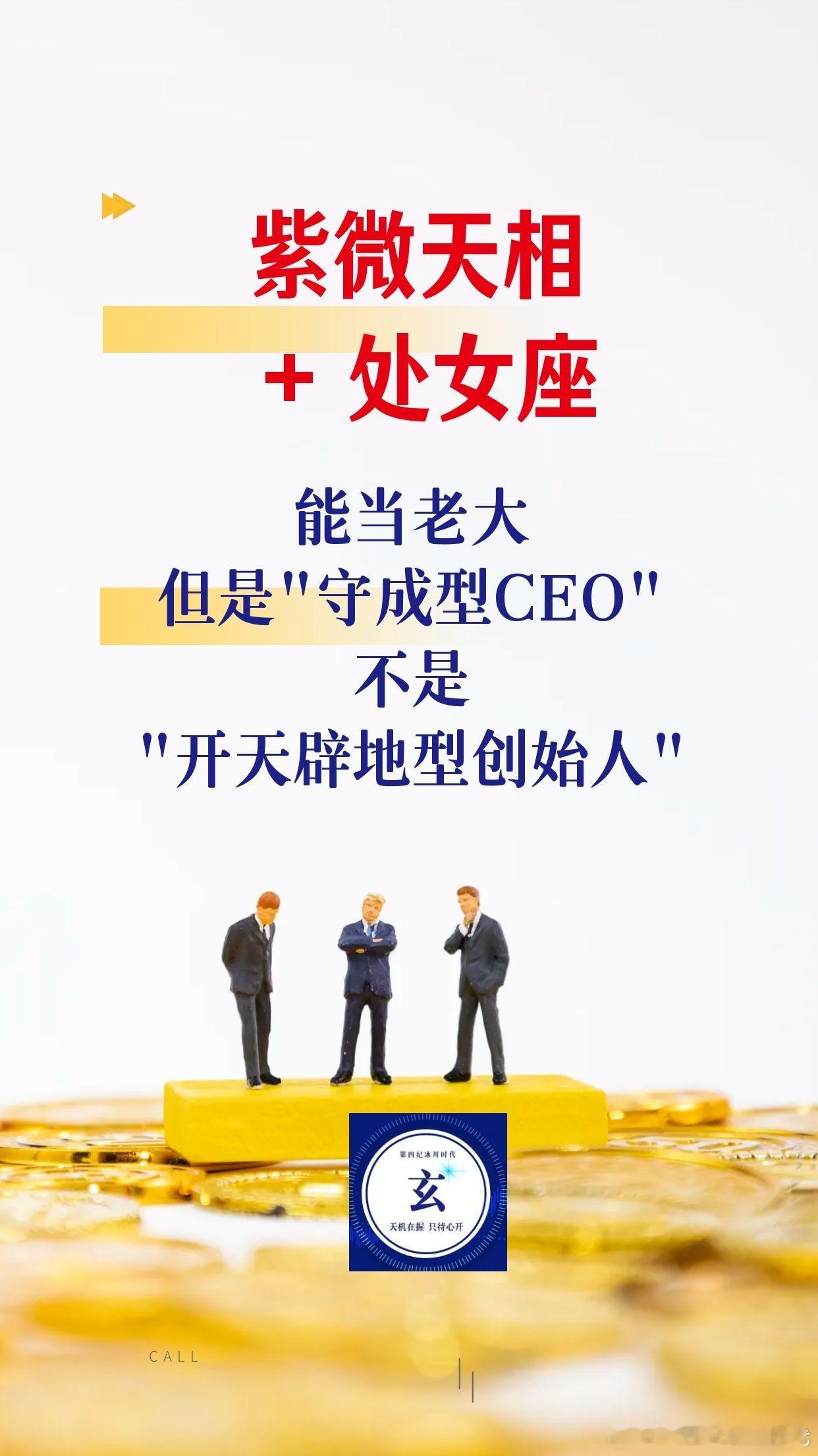 【紫微天相 + 处女座：能当老大，但是"守成型CEO"，不是"开天辟地型创始人"】（2—1）

先给结论：这个组合能当老大，而且能当得相当稳、相当体面。

但他不是白羊那种带头冲锋的"闯王"，也不是狮子那种登高一呼的"国王"，而是——手里握着玉玺、身穿定制西装、把公司制度和财务报表管到小数点后三位的 ​