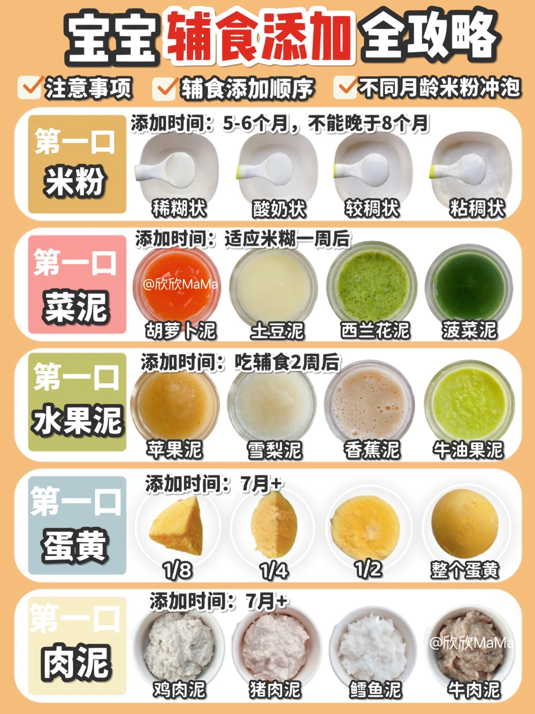 6-12月宝宝辅食添加顺序｜喂养知识+详细做法