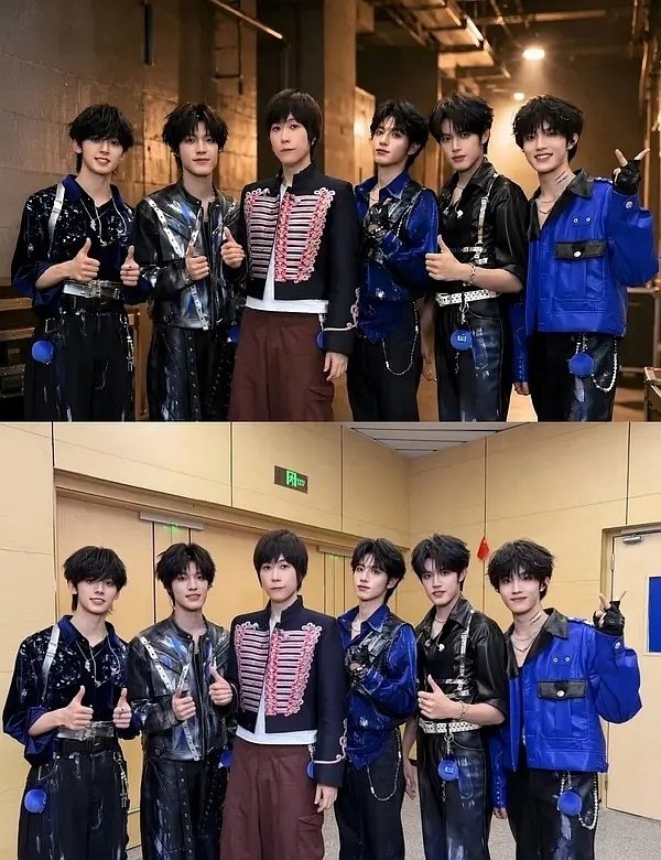 #粉丝澄清阿信工作人员争议#
阿信登陆少年团合照，有什么换背景的意义吗？ ​