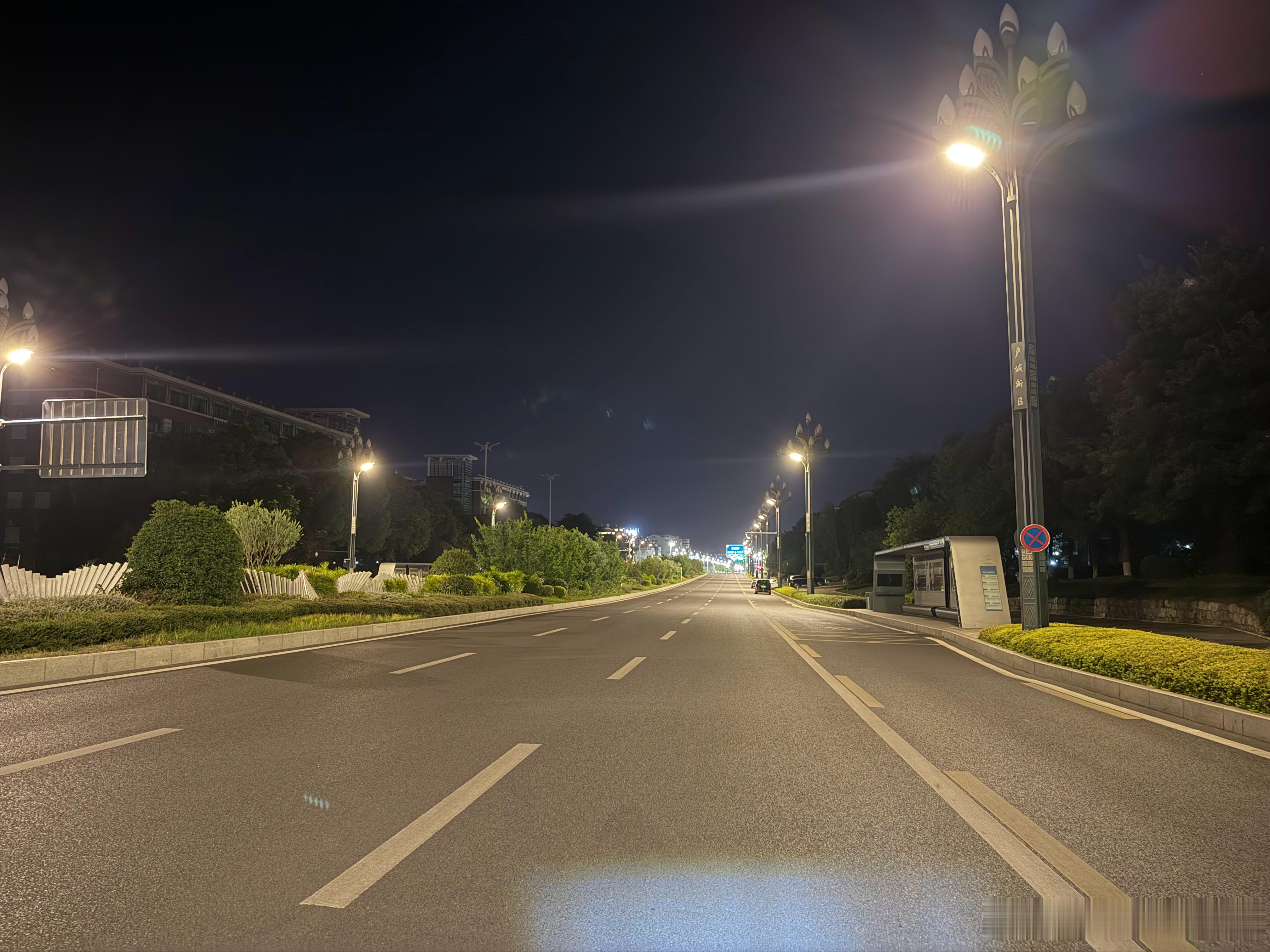 此刻整条道路归于寂静，世界安静得只剩自己。 ​​​