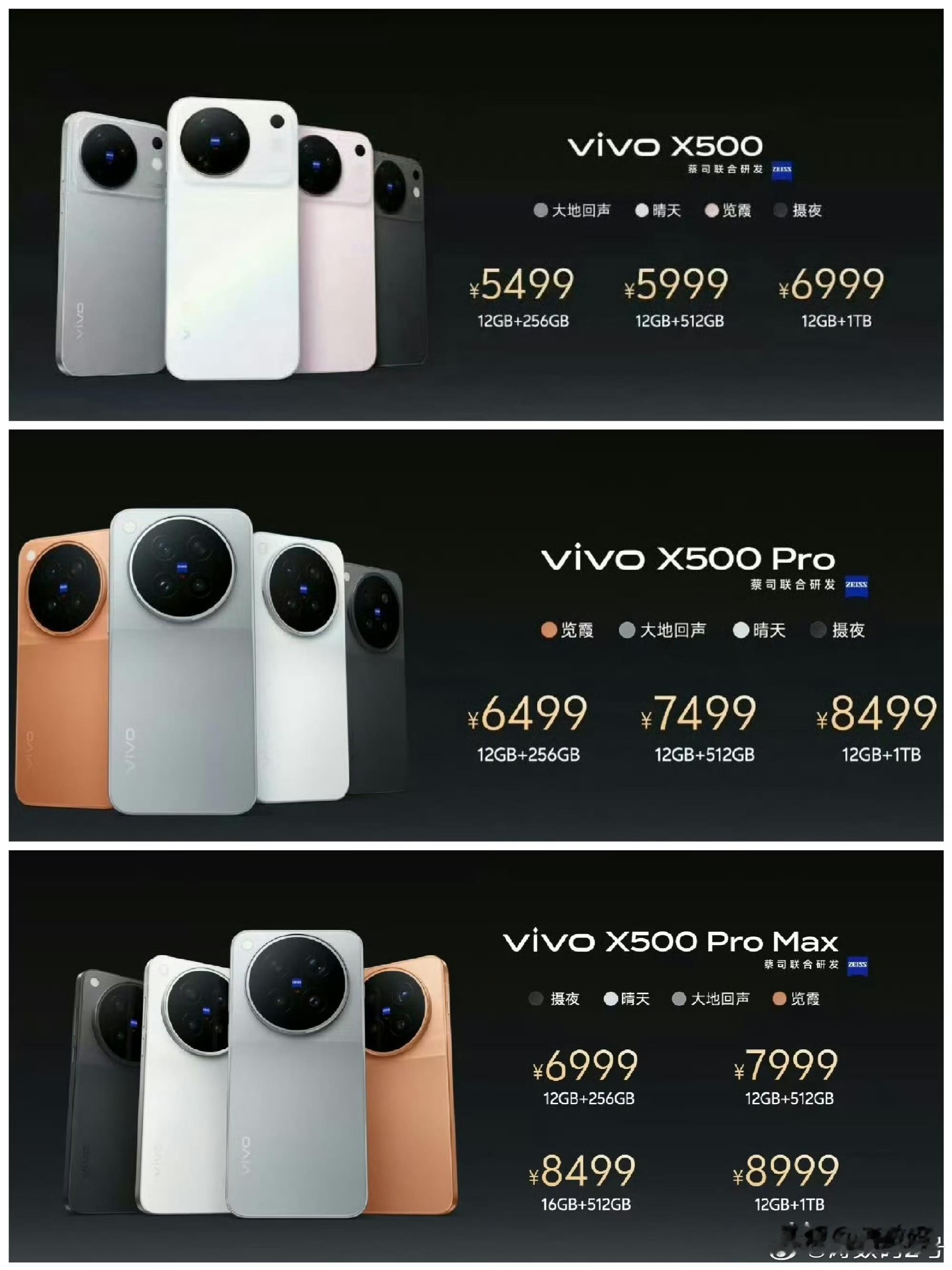 vivo X500系列这次涨价不少啊