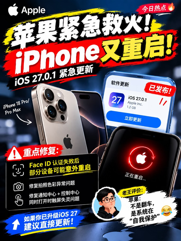 苹果紧急救火！iPhone又重启📱