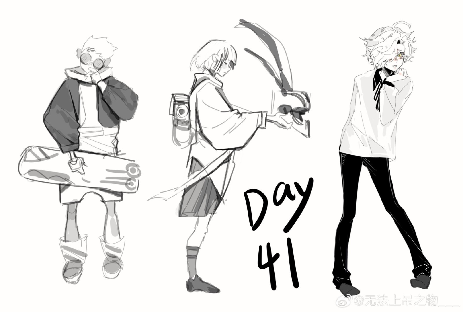 蚂拉松day41
#速写蚂拉松# ​ ​​​
 ​​​昨天的两个说可以当全身……然后是开课前做的预制菜一张……👉👈 ​