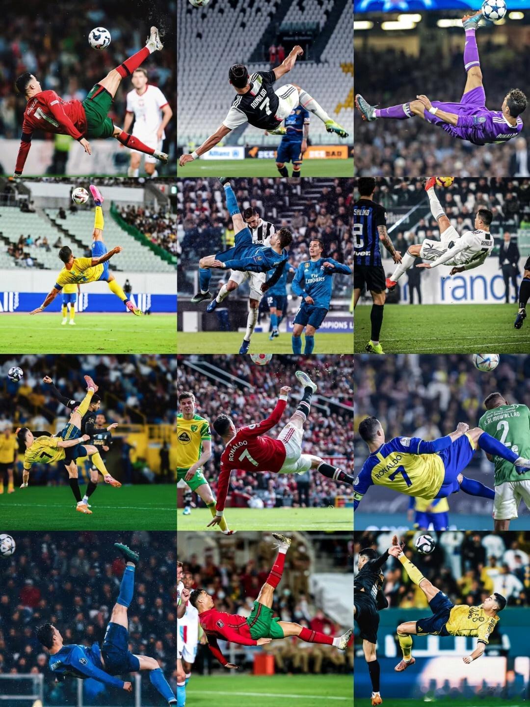 40岁还能做出如此潇洒飘逸的倒挂金钩。。C罗太强悍了。。 ​​​