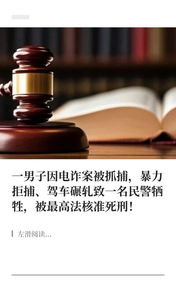 一男子暴力拒捕、驾车碾死执法民警被判死刑