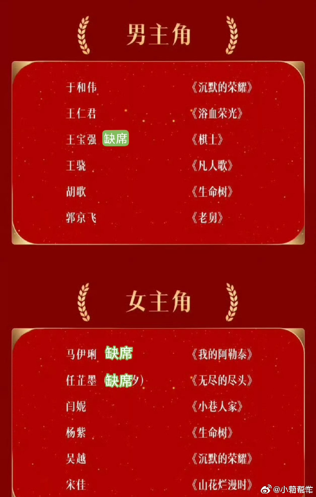 #金鹰奖出席情况#✨刷到好多金鹰奖提名仪式的路透，提名只是个开始嘛，坐等看最后大奖究竟花落谁家，好期待呀!#中国节气获金鹰奖提名##金鹰奖中国节气提名# ​