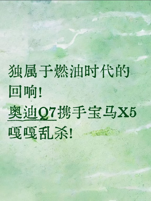宝马X5&奥迪Q7：守护燃油党的尊严
