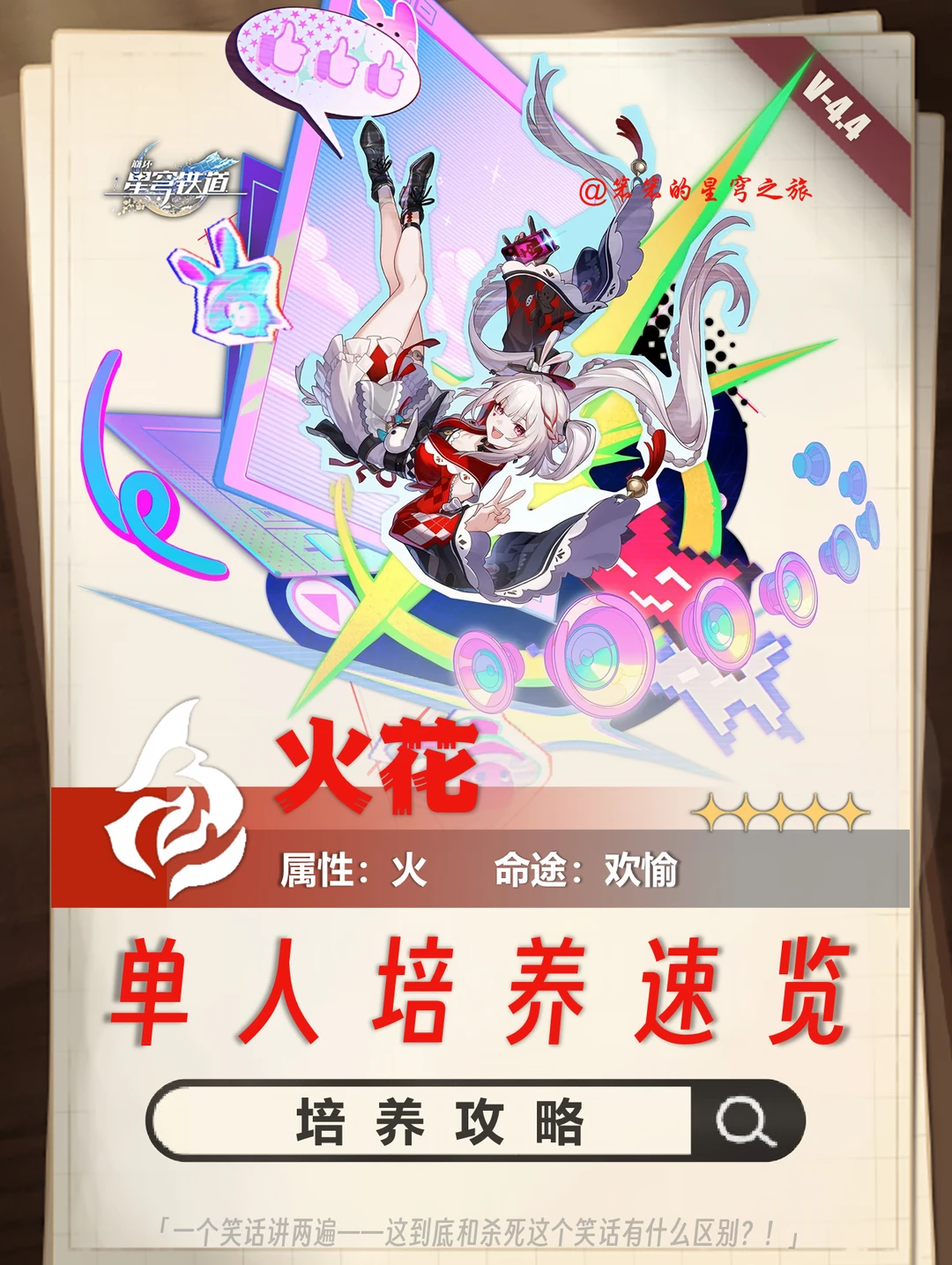 火花花复刻超详细角色培养攻略，抽到即毕业