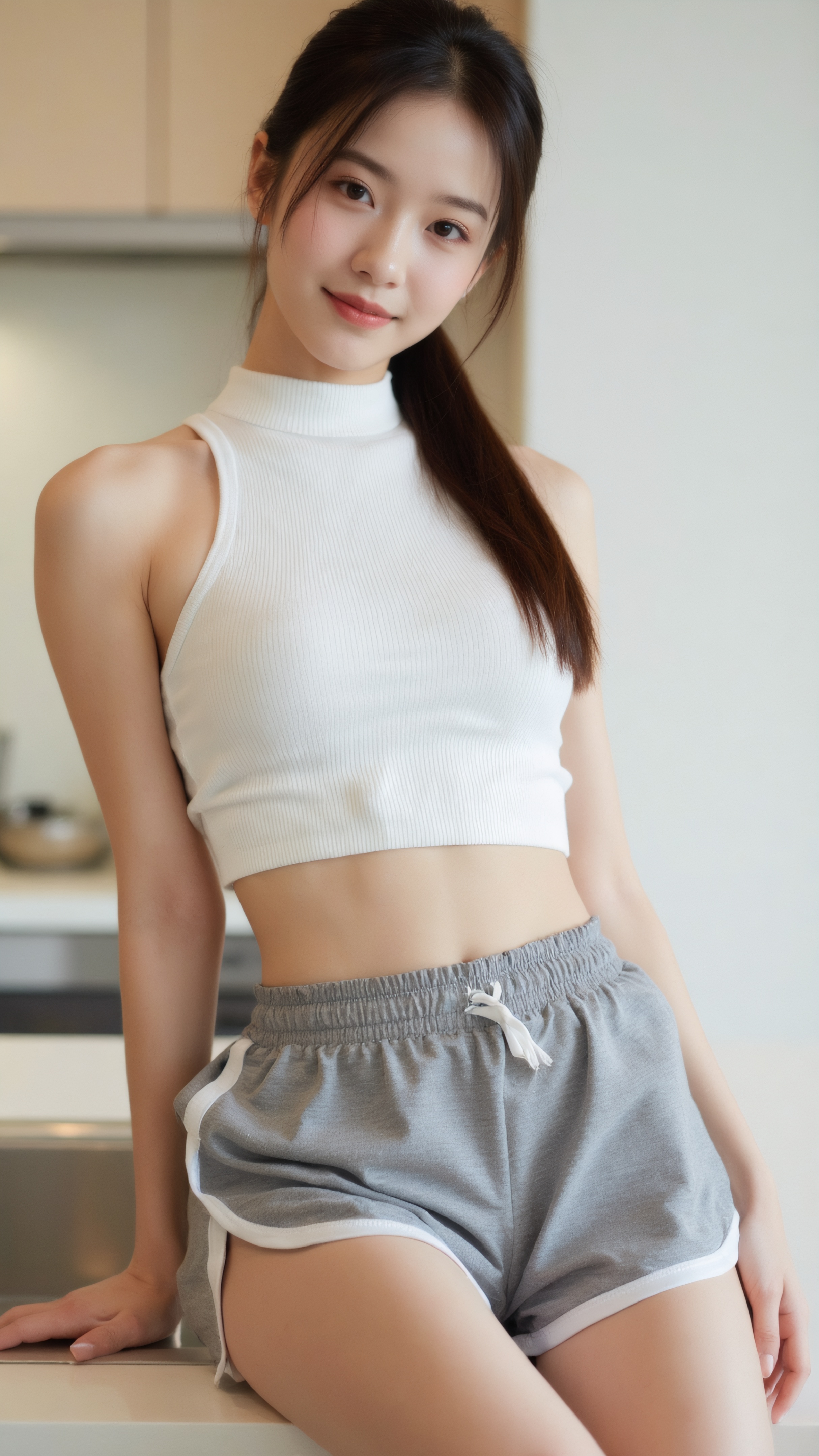 夏日少女 热裤和露脐装的搭配