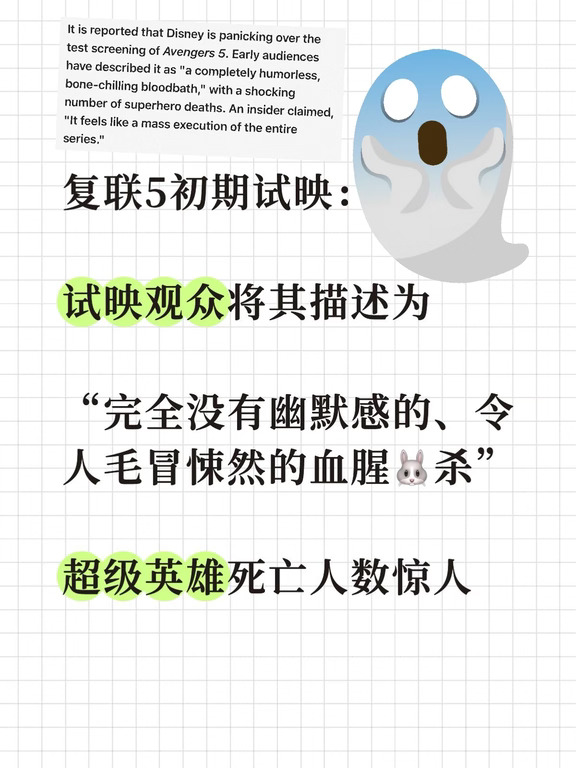 复联5初期试映：令人毛骨悚然的血腥🐰杀…