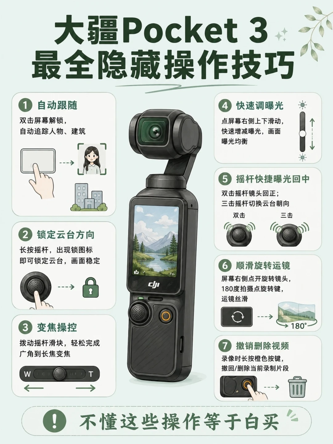 💥大疆pocket3最全隐藏操作技巧