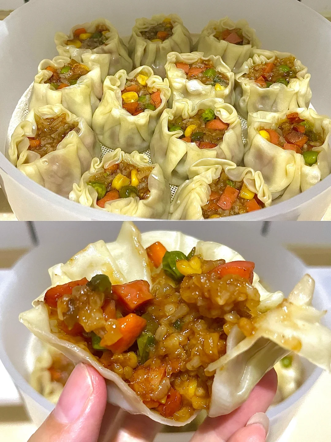 简易饺子皮烧麦💕爆炸好吃❗️吃了停不下来😋