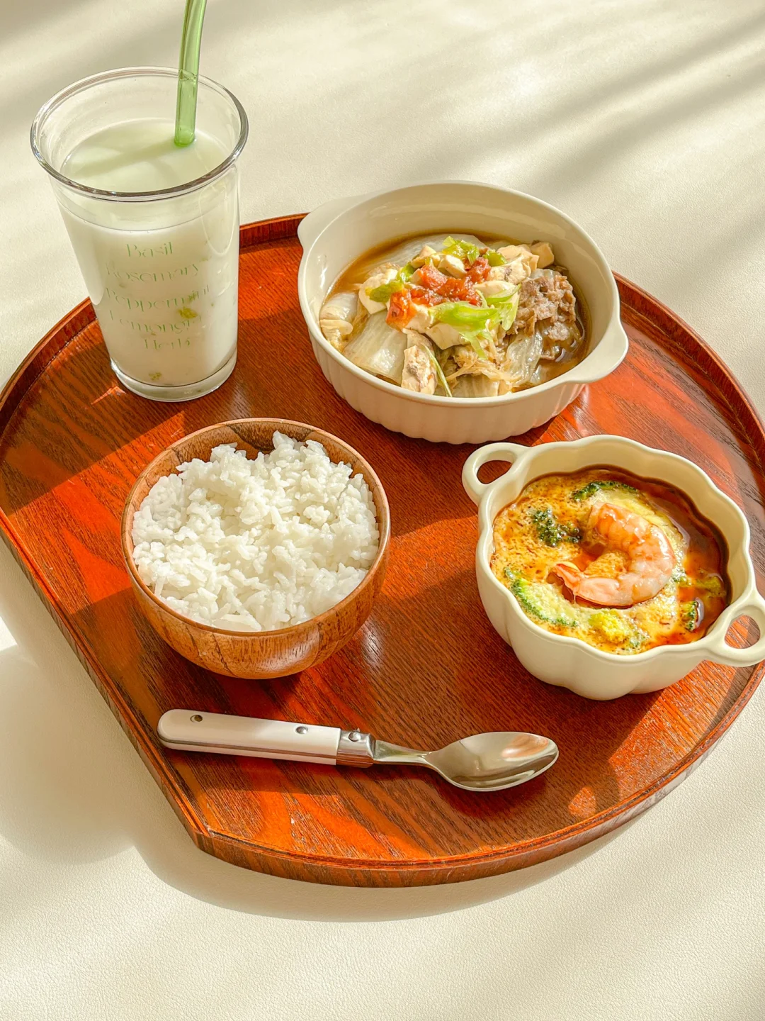 一人干净饮食｜白菜肥牛煲🥢虾仁西兰花蒸蛋｜